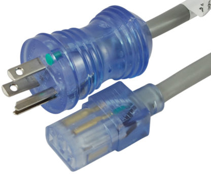NEMA 5-15P Green Dot Sealed Male Plug and IEC 320 C13 Female Connector