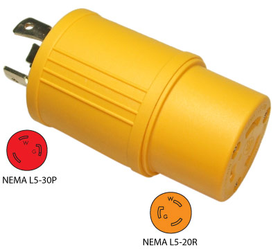 NEMA L5-30P to NEMA L5-20P Plug Adapter