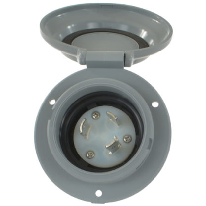 NEMA L5-30 Oval Inlet with 3 Mounting Screw Holes