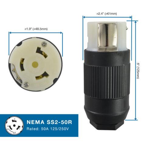 SKU# 60731: NEMA SS2-50R Assembly Dimensions