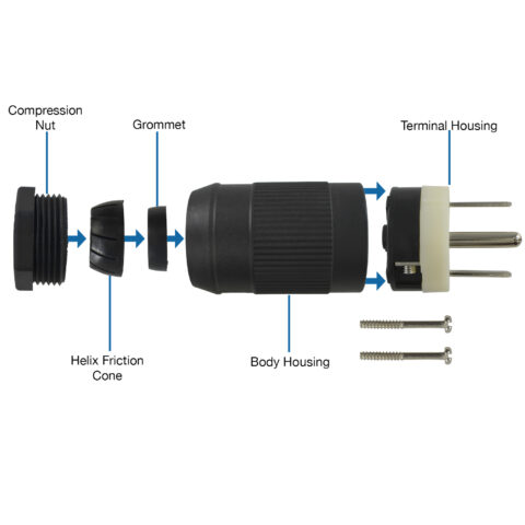 SKU# 60837-00: 14-50P Inline Assembly Plug Parts