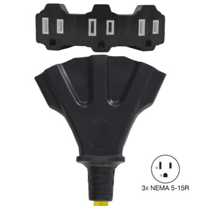 NEMA 5-15R Tri-Outlet Connector