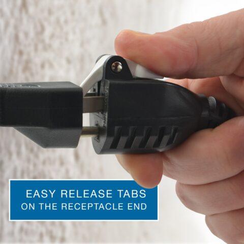 Easy Release Taps on the Receptacle End