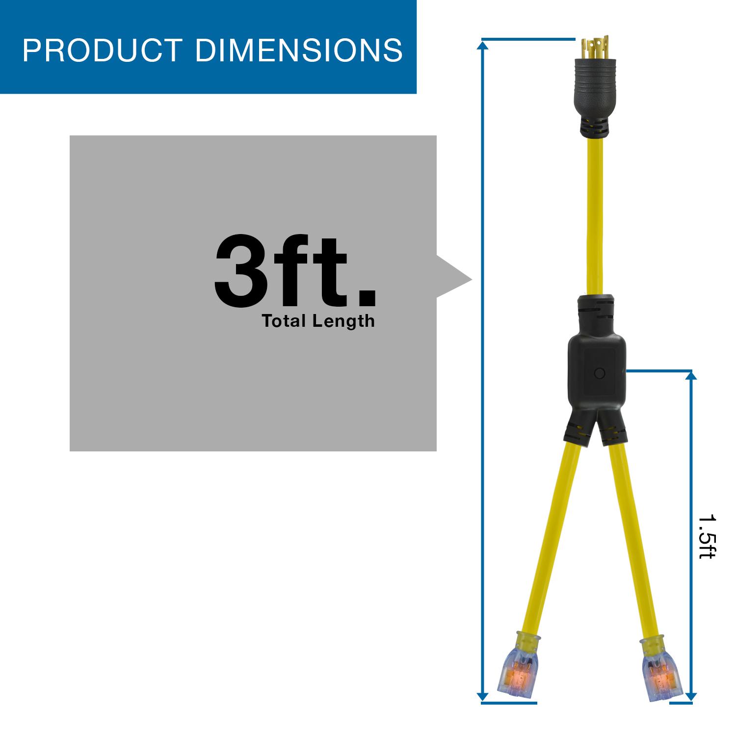 SKU# YL1430520S: 3ft Y-Adapter