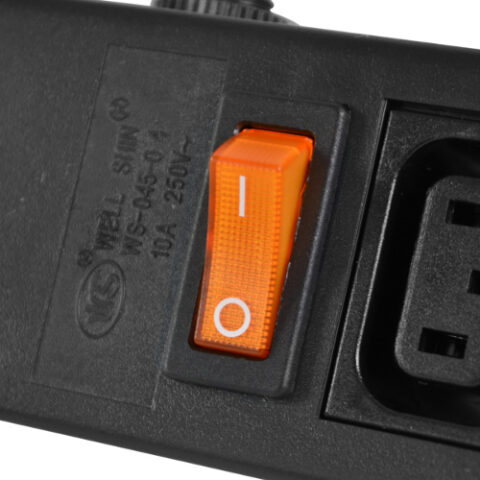 Bright Orange ON/OFF Switch Located on Top of Power Strip