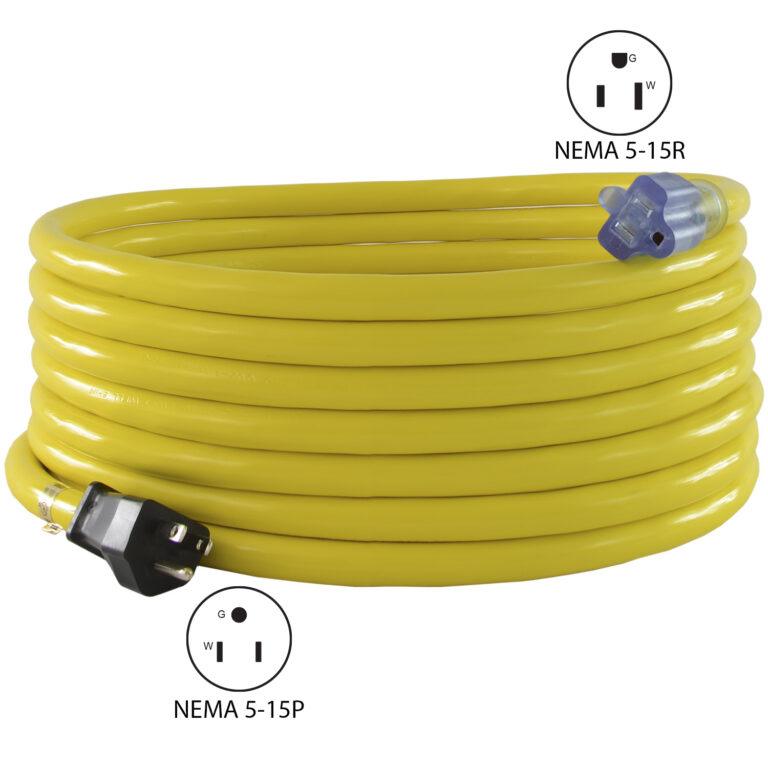 Conntek NEMA 515 10 Gauge Indoor/Outdoor Yellow Extension Cord