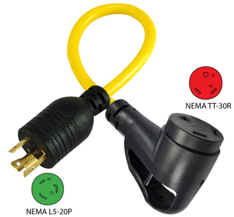 NEMA L5-20P to NEMA TT-30R Pigtail Adapter