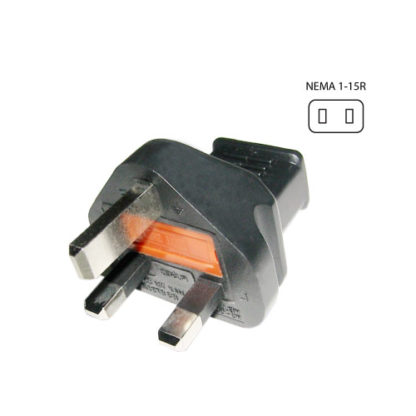 UK BS1363 to NEMA 1-15R Plug Adapter