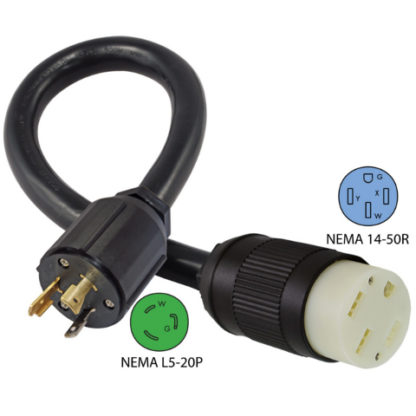 NEMA L5-20P to NEMA 14-50R EV Pigtail Adapter