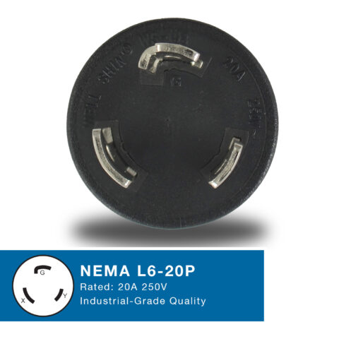 Locking NEMA L6-20P Plug