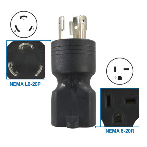 NEMA L6-20P to NEMA 6-20R Adapter