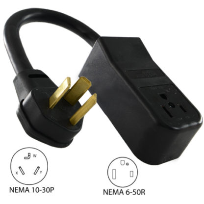 NEMA 10-30P to NEMA 6-50R Pigtail Adapter