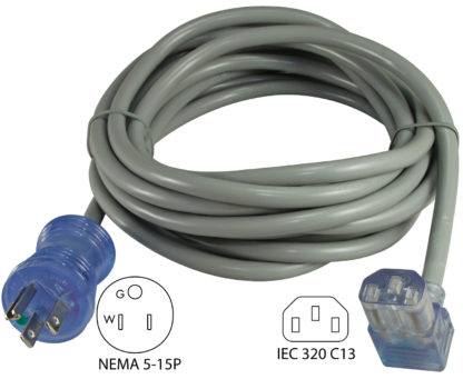 NEMA 5-15P to IEC 320 C13 Hospital Grade Power Cord