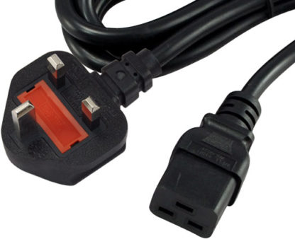 UK 3-Prong Male Plug and IEC C19 Female Connector