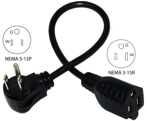 NEMA 5-15P to NEMA 5-15R Power Cord