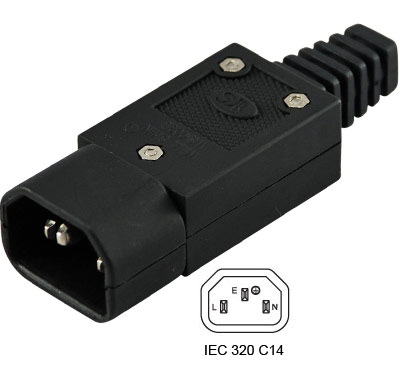 IEC 320 C14 Assembly Male Plug