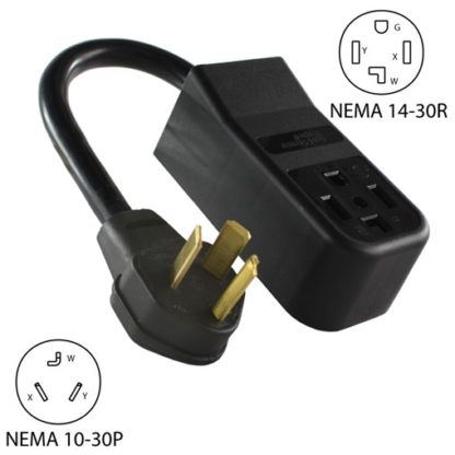 NEMA 10-30P to NEMA 14-30R Pigtail Adapter