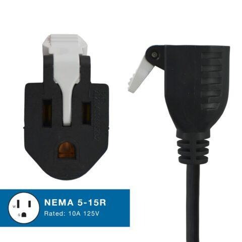NEMA 5-15R with Snap release tabs