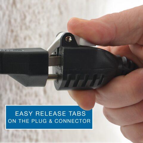 Easy to Release Tabs on Plug and Connector