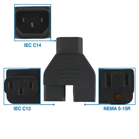 IEC C14 to IEC C13 and NEMA 5-15R