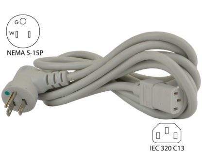 NEMA 5-15P to IEC C13 Hospital Grade Power Cord