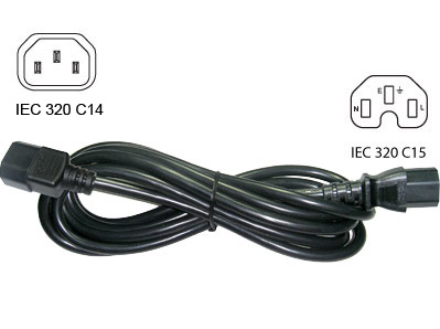 IEC C14 to IEC C15 Power Cord