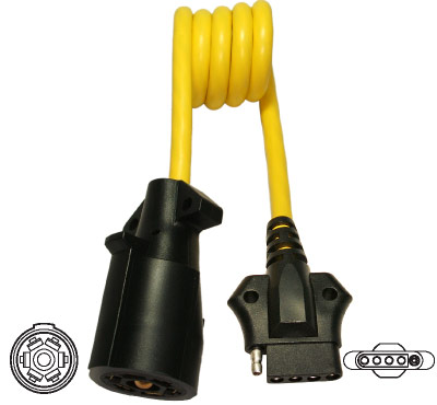 7 Way to 4/5 Flat Trailer Adapter Cable