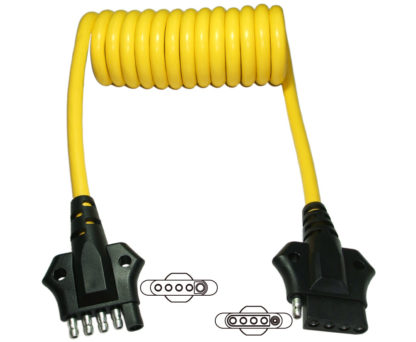 4/5 Way Trailer Extension Cord With Spring Cable