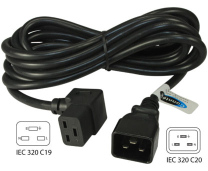 IEC C20 to IEC C19 Power Extension Cord