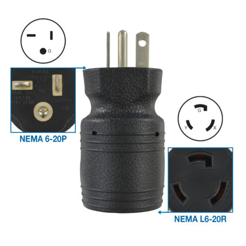 NEMA 6-20P to L6-20R Adapter