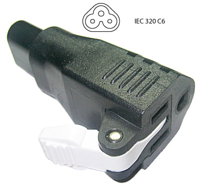 IEC C6 to NEMA 5-15R Plug Adapter