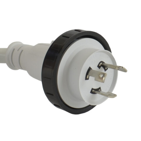 NEMA L5-30 Male Plug With Threaded Ring & LED Power Indicator Light