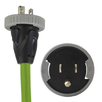 NEMA 5-15P plug with secure locking system