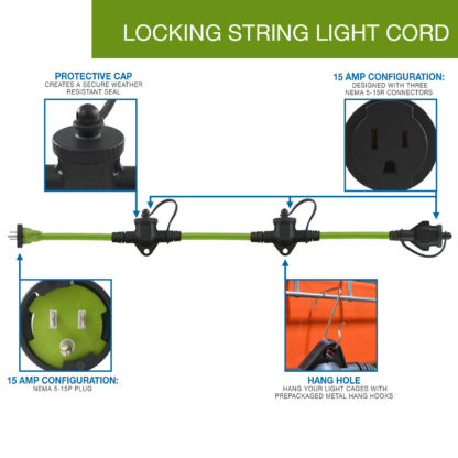 Locking String Light Cord