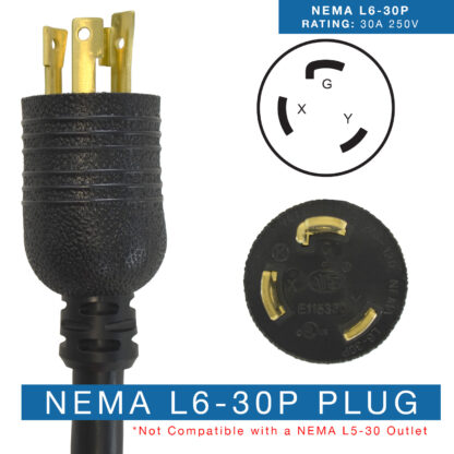Locking NEMA L6-30P Plug