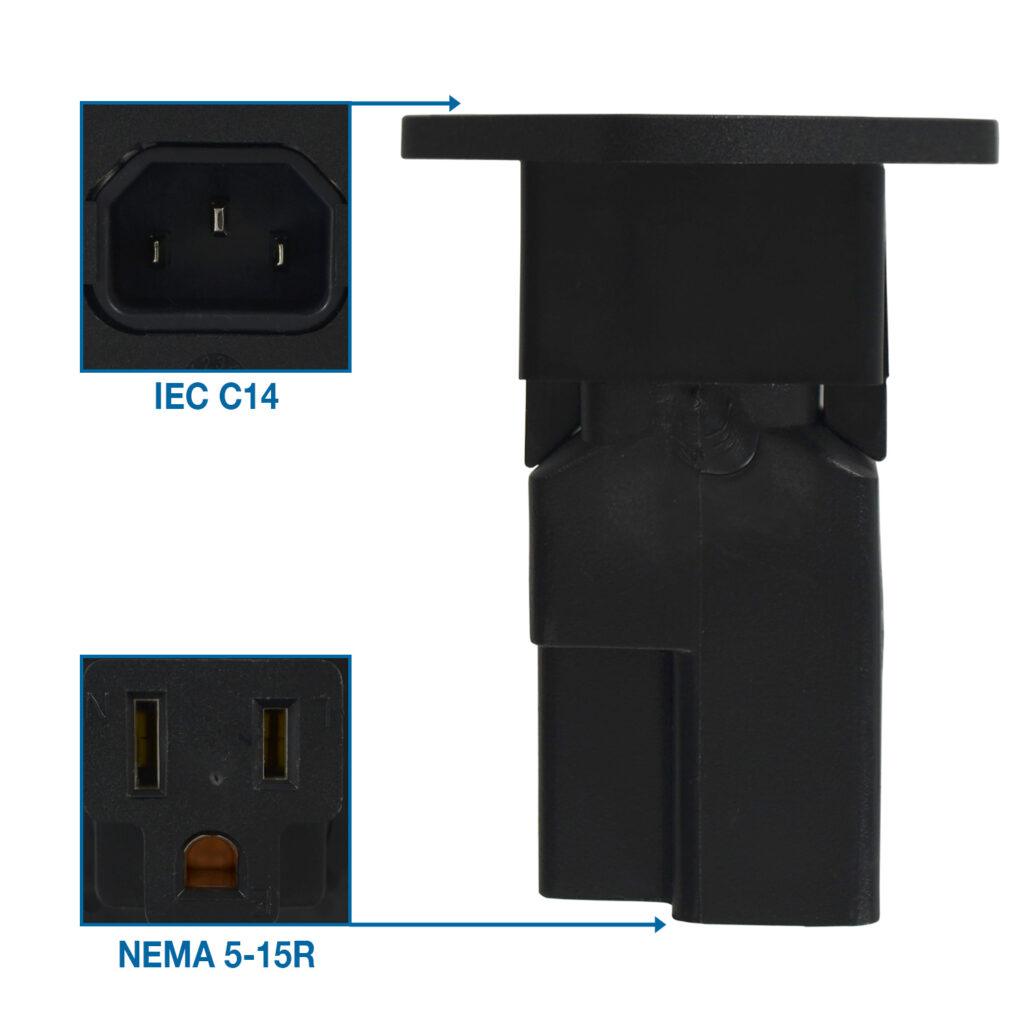 C14 to 5-15R Mountable MINI Adapter
