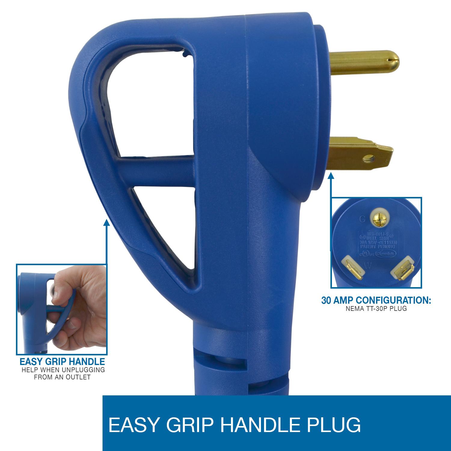 NEMA TT-30P Plug with easy grip handle