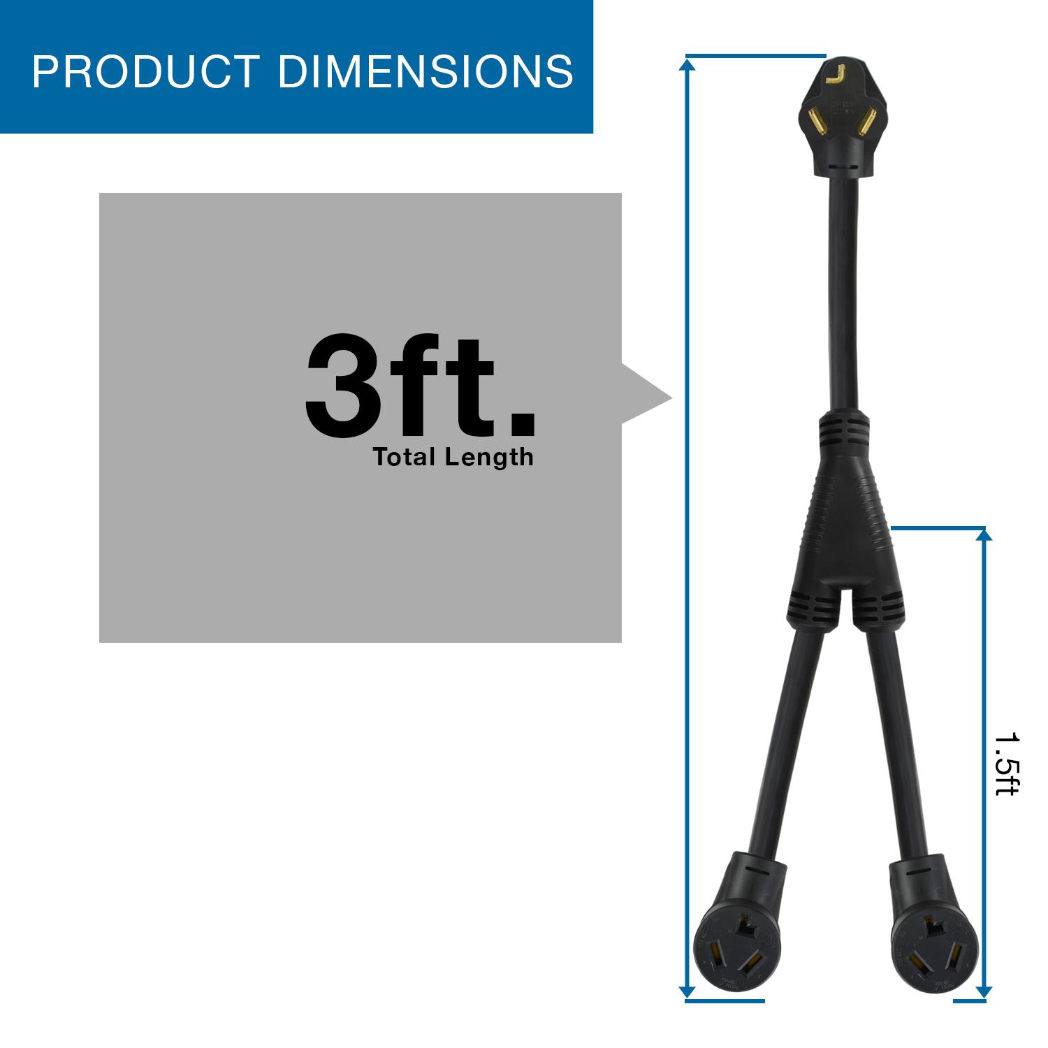 SKU# Y1030PR2: 3ft Y-Adapter