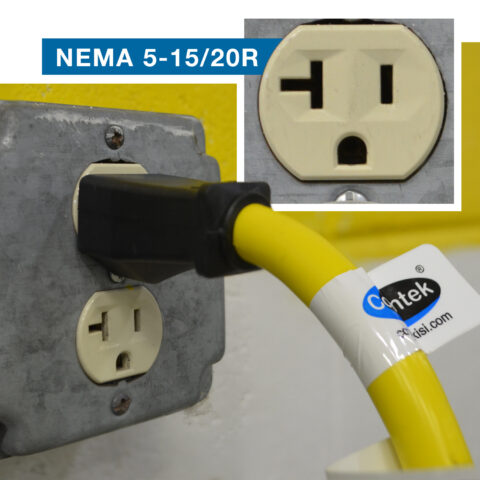 Plugged into a NEMA 5-20 Outlet