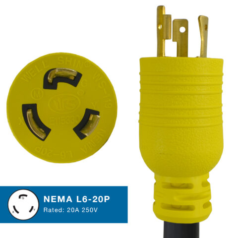 20 Amp ROJ Power Cord, L6-20P - Image 2