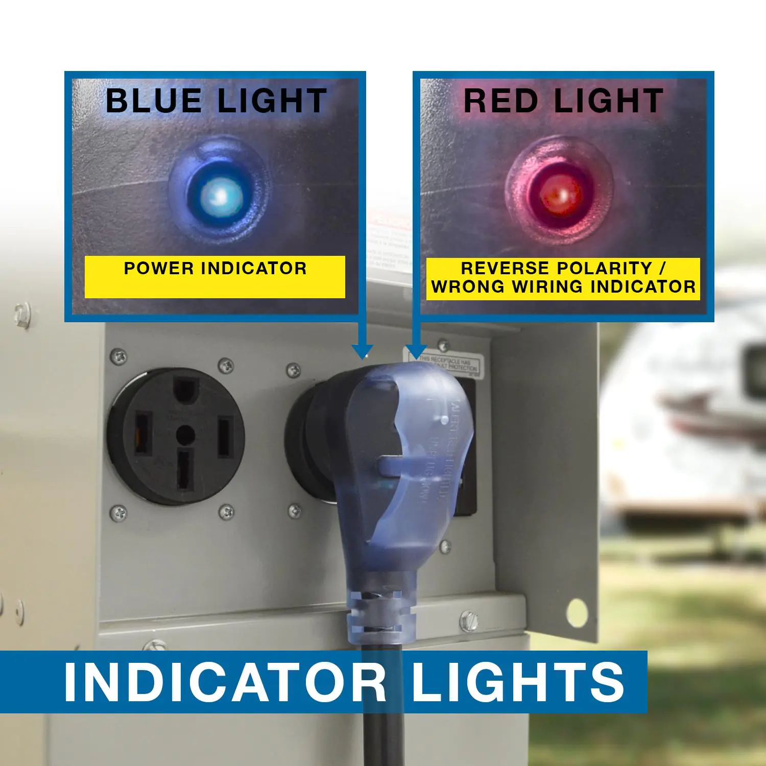 Reverse Polarity and Power Indicator Lights